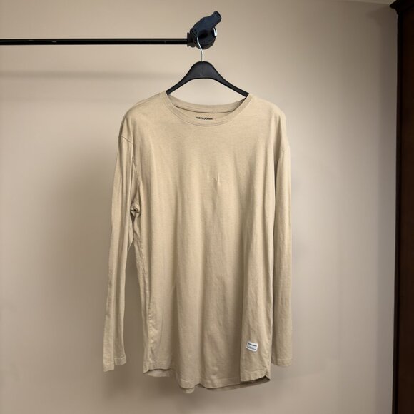 Jack & Jones Tan Long Sleeve T-Shirt (Medium) - Picture 1 of 3